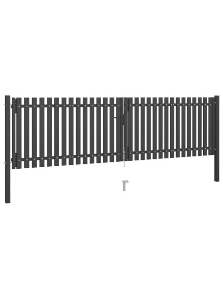 Cancello per Recinzione da Giardino in Acciaio 400x75 cm Antracite