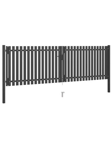 Cancello per Recinzione da Giardino in Acciaio 400x100 cm Antracite
