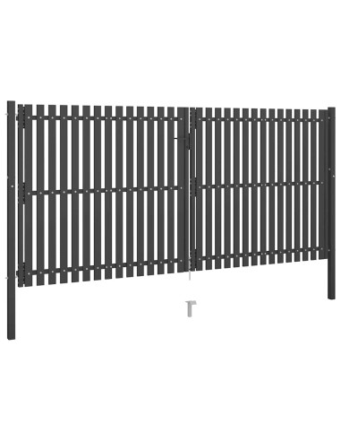 Cancello per Recinzione da Giardino in Acciaio 400x175 cm Antracite