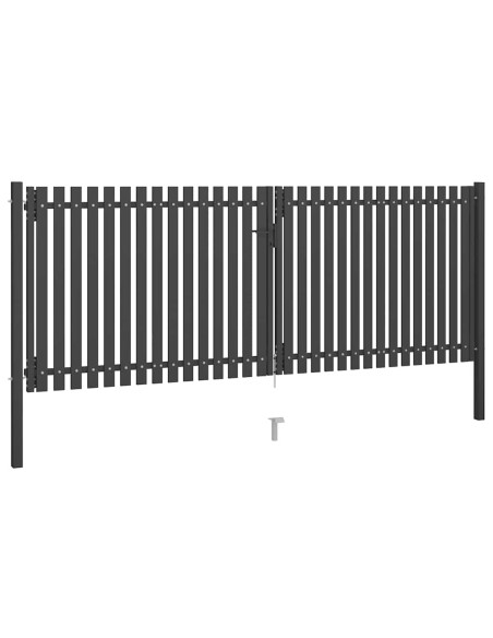 Cancello per Recinzione da Giardino in Acciaio 400x125 cm Antracite