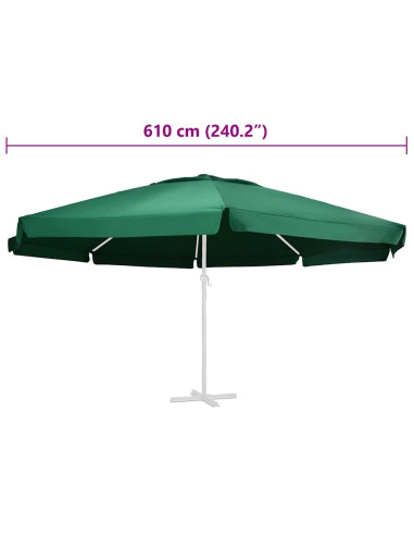 Telo di Ricambio per Ombrellone Verde 610 cm