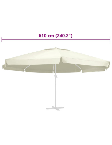 Telo di Ricambio per Ombrellone Sabbia 610 cm