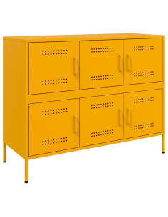 Credenza Giallo Senape 100,5x39x79 cm in Acciaio 2