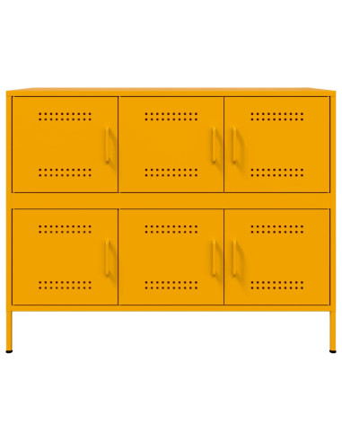 Credenza Giallo Senape 100,5x39x79 cm in Acciaio