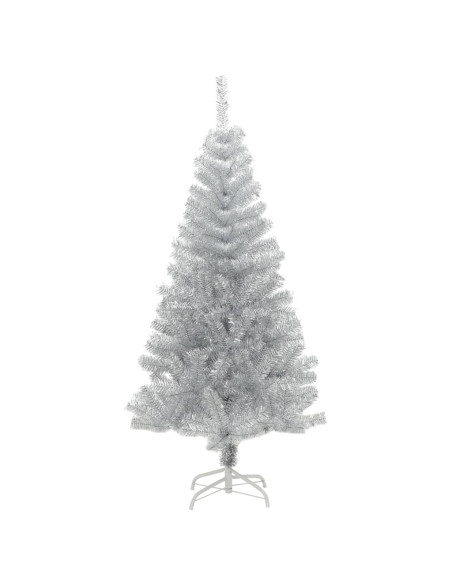 Albero di Natale Artificiale con Supporto Argento 120 cm PET