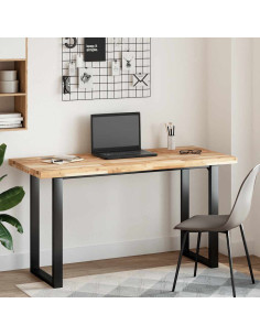 Piano Tavolo Rettangolare 120x60x4cm Legno Massello di Acacia 2