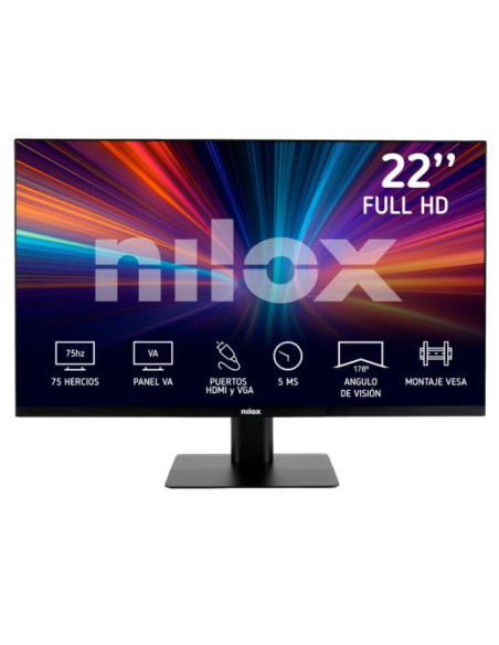 Nilox MONITOR 21.5" IPS 5MS VGA HDMI Monitor PC 55,9 cm (22") 1920 x 1080 Pixel Full HD LED Nero