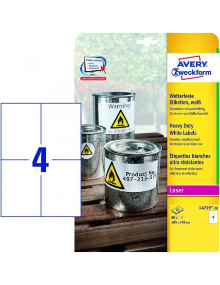 ETICHETTE BIANCO 105X148MM 20FF