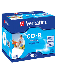 Verbatim CD-R AZO Wide Inkjet Printable 700 MB 52x 10 pz
