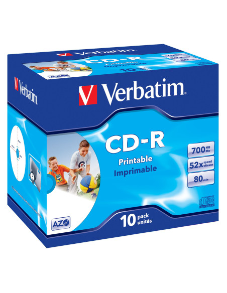 Verbatim CD-R AZO Wide Inkjet Printable 700 MB 52x 10 pz