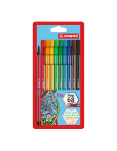 STABILO Pen 68 marcatore Multicolore 10 pz