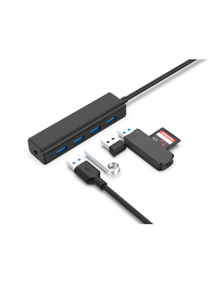 Conceptronic C4PUSB3 hub di interfaccia USB 3.2 Gen 1 (3.1 Gen 1) Type-A 5000 Mbit/s Nero