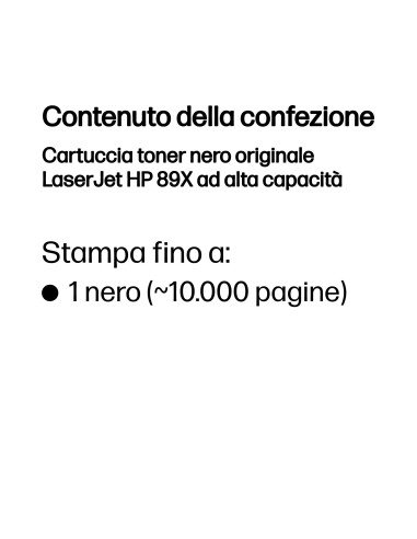 HP Cartuccia toner nero originale LaserJet 89X ad alta capacità