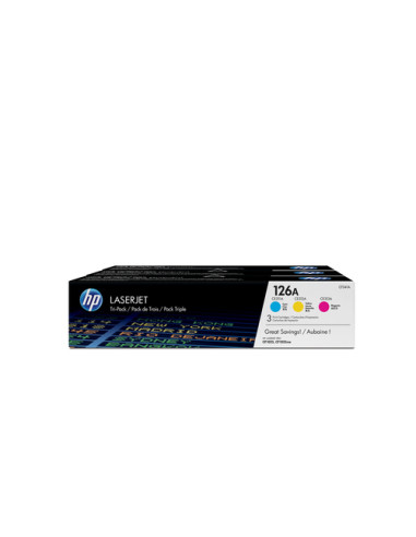 HP Confezione da 3 cartucce originali di toner ciano/magenta/giallo LaserJet 126A