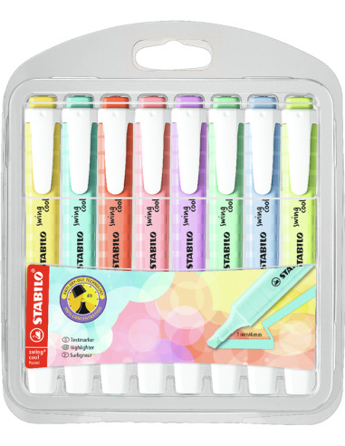 STABILO swing cool Pastel evidenziatore 8 pz Punta smussata Colori assortiti