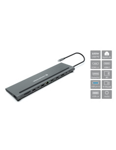 Conceptronic DONN17G replicatore di porte e docking station per laptop Cablato USB 3.2 Gen 1 (3.1 Gen 1) Type-C Grigio