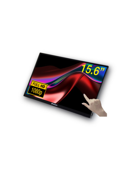 Verbatim 49592 Monitor PC 39,6 cm (15.6") 1920 x 1080 Pixel Full HD LCD Touch screen Nero