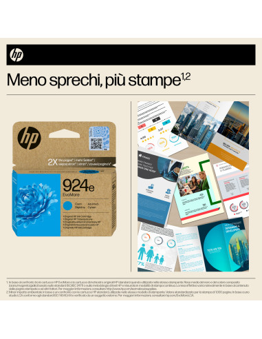 HP Cartuccia di inchiostro ciano originale 924e EvoMore