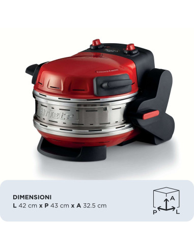 Ariete 927 Pizzeria , Forno pizza doppio, 2300 W, 2 pietre refrattarie, 2 pizze in 4 minuti, 2 termostati, Diametro 32 cm, 5 liv