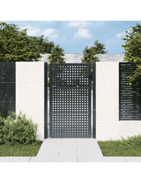 Cancello da Giardino Antracite 100x150 cm in Acciaio