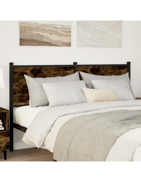 Testiera di Ricambio Rovere Fumo 150 cm in Legno Multistrato e Acciaio