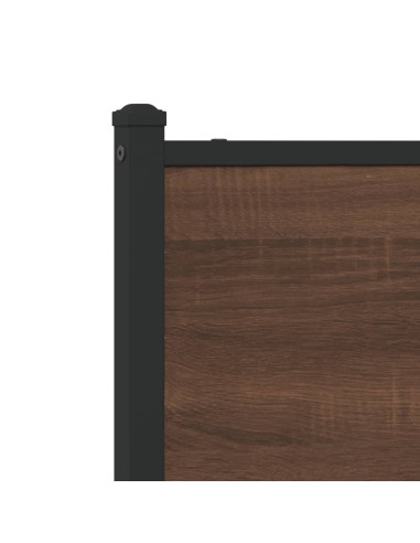 Testiera di Ricambio Rovere Marrone 180 cm in Legno Multistrato e Acciaio