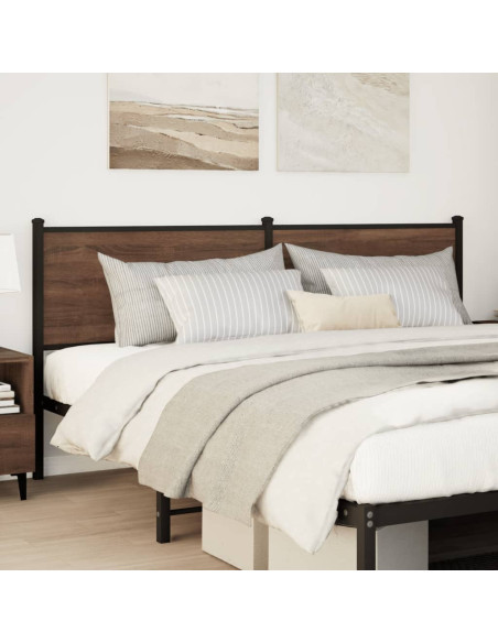 Testiera di Ricambio Rovere Marrone 160 cm in Legno Multistrato e Acciaio