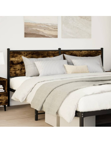 Testiera di Ricambio Rovere Fumo 160 cm in Legno Multistrato e Acciaio