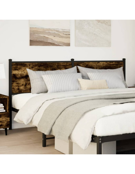 Testiera di Ricambio Rovere Fumo 160 cm in Legno Multistrato e Acciaio