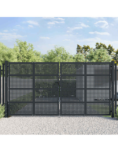 Cancello da Giardino Antracite 400x175 cm in Acciaio
