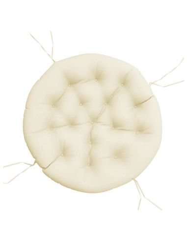 Cuscino Rotondo Crema Ø 100x11 cm in Tessuto Oxford