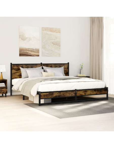 Giroletto senza Materaso in Metallo Rovere Fumo 160x200 cm