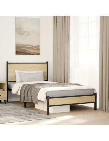 Giroletto senza Materaso in Metallo Rovere Sonoma 100x190 cm