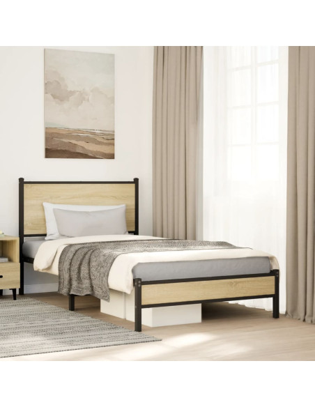 Giroletto senza Materaso in Metallo Rovere Sonoma 100x190 cm