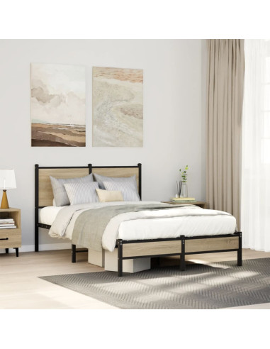 Giroletto senza Materaso in Metallo Rovere Sonoma 120x190 cm