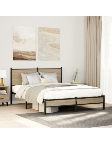 Giroletto senza Materaso in Metallo Rovere Sonoma 140x190 cm