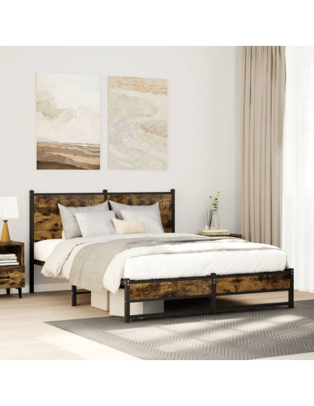 Giroletto senza Materaso in Metallo Rovere Fumo 150x200 cm