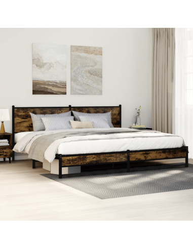 Giroletto senza Materaso in Metallo Rovere Fumo 200x200 cm