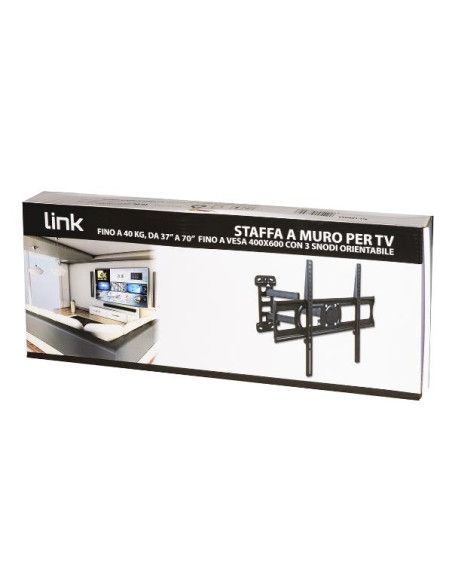 STAFFA A MURO PER TV FINO A 40 KG,