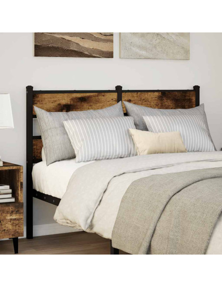 Testiera di Ricambio Rovere Fumo 120 cm in Ferro e Truciolato