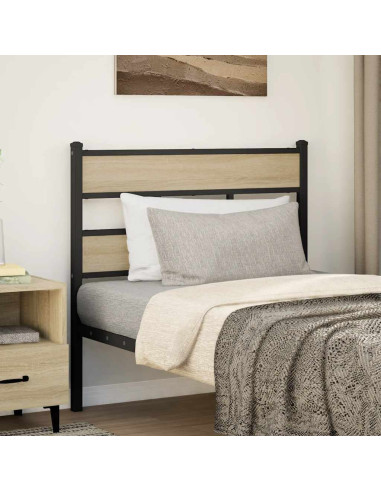 Testiera di Ricambio Rovere Sonoma 80 cm in Ferro e Legno Multistrato