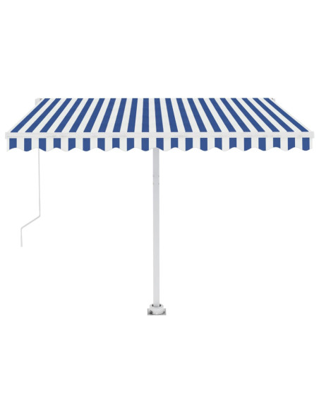 Tenda Automatica con Sensore Vento e LED 300x250 cm Blu Bianca