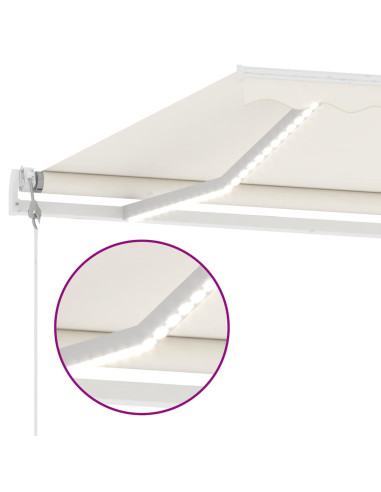 Tenda Automatica con Sensore Vento e LED 300x250 cm Crema