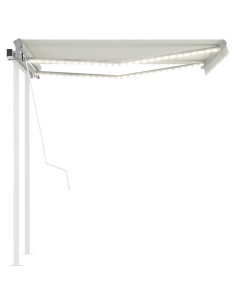 Tenda Automatica con Sensore Vento e LED 3x2,5 m Crema