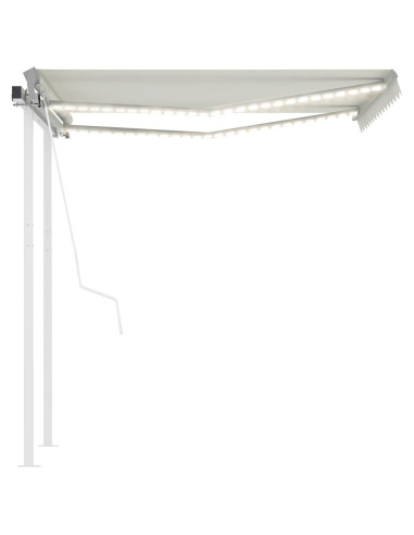 Tenda Automatica con Sensore Vento e LED 3x2,5 m Crema