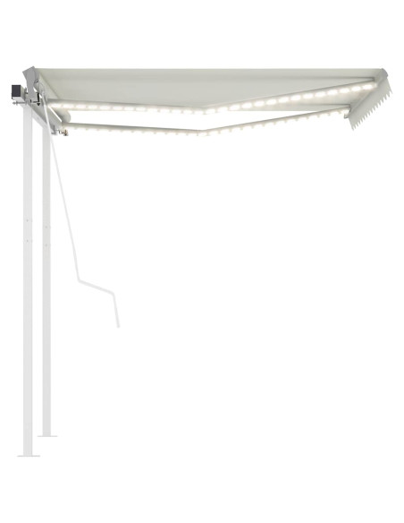 Tenda Automatica con Sensore Vento e LED 3x2,5 m Crema