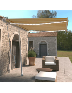 Tenda Automatica con Sensore Vento LED 300x250 cm Gialla Bianca