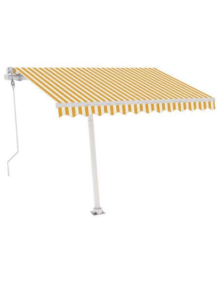 Tenda Automatica con Sensore Vento LED 300x250 cm Gialla Bianca