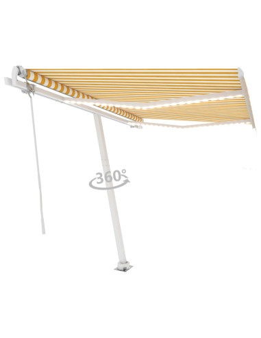 Tenda Automatica con Sensore Vento LED 300x250 cm Gialla Bianca