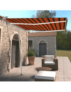 Tenda Automatica Sensore Vento e LED 300x250 cm Arancio Marrone